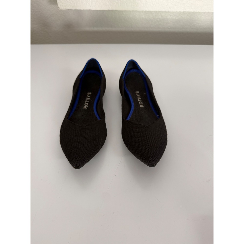 Rothy's The Point Black Pointed Toe Knit Flats Women's Size 7